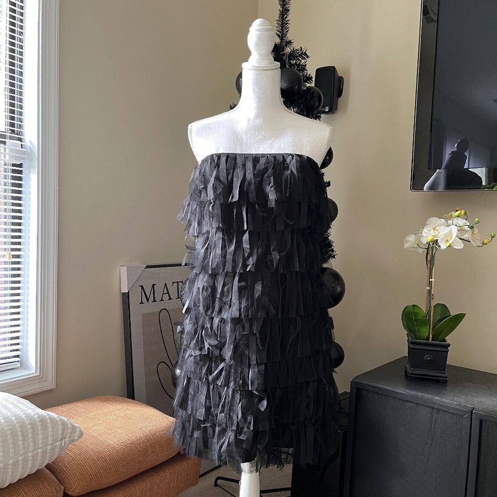 New! Event! Ann Taylor Strapless Fringe Dress